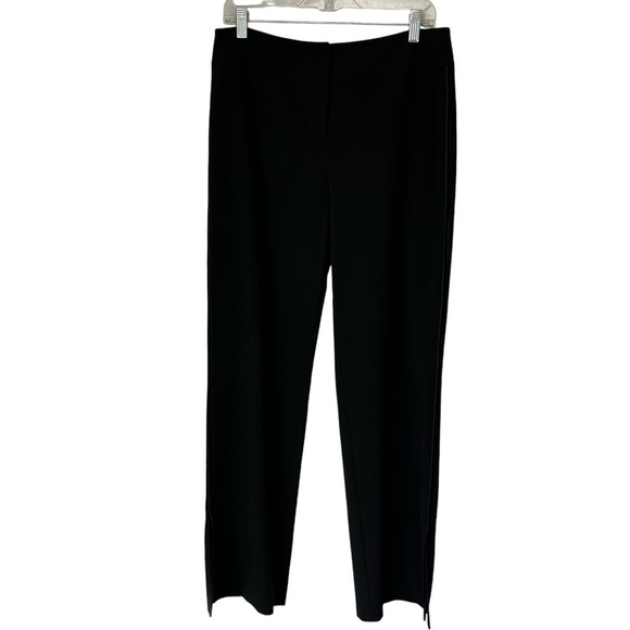 Max Studio Black Flat Front Tuxedo Pants, Velvet Side Stripe, size 8 - Picture 2 of 12